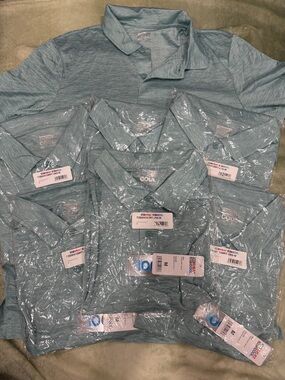 32 Degrees Men's Polo -Greenwave Green Heather 7 TOTAL